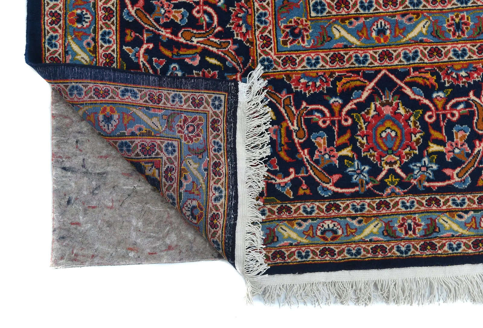 Vintage Red Floral Traditional 9x13 Kashan Persian Rug - 12