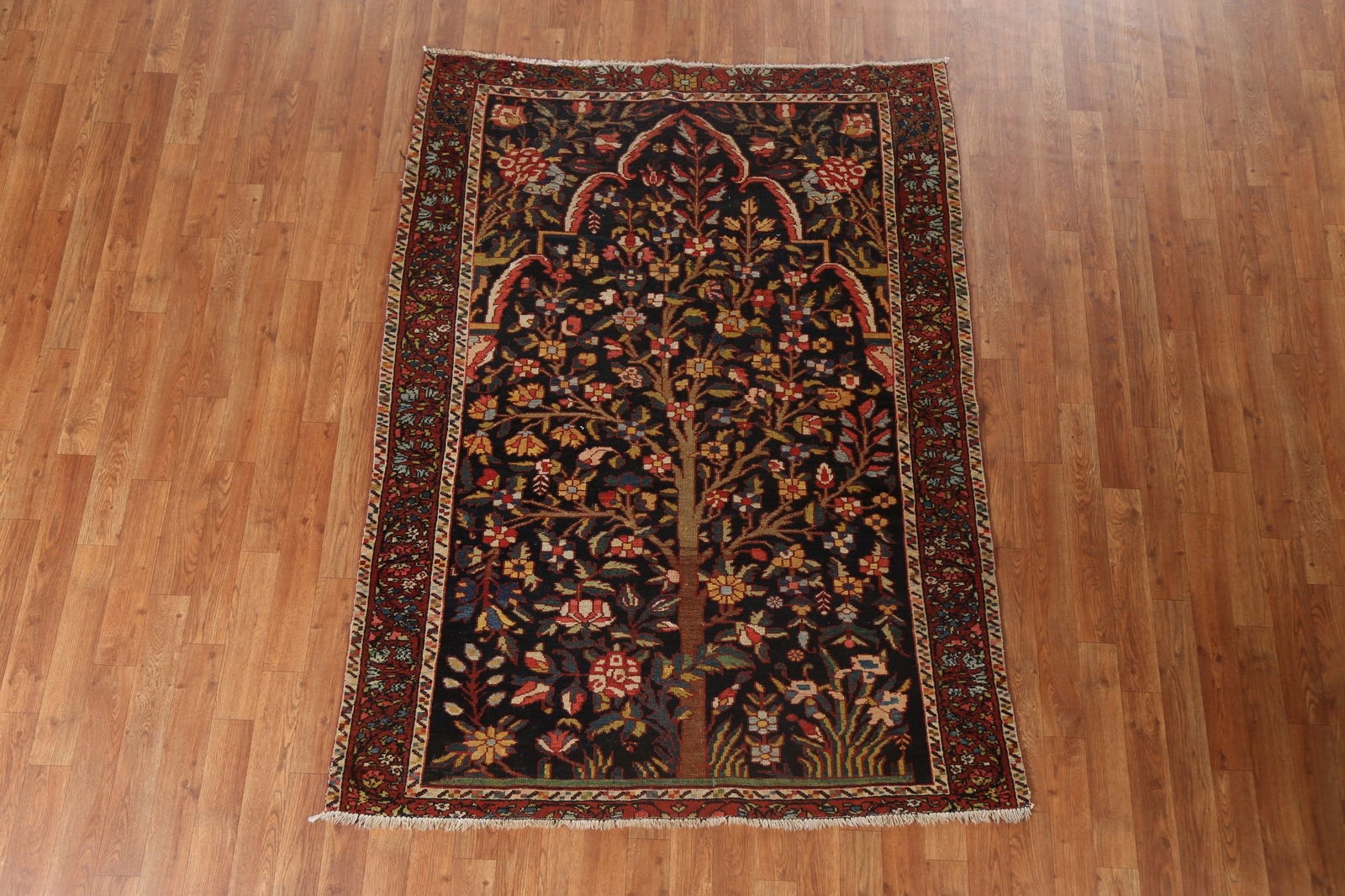 Pre-1900 Antique Vegetable Dye Bakhtiari Persian Rug 4x6 - 14