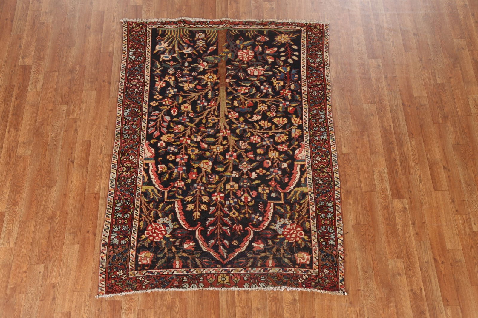 Pre-1900 Antique Vegetable Dye Bakhtiari Persian Rug 4x6 - 3