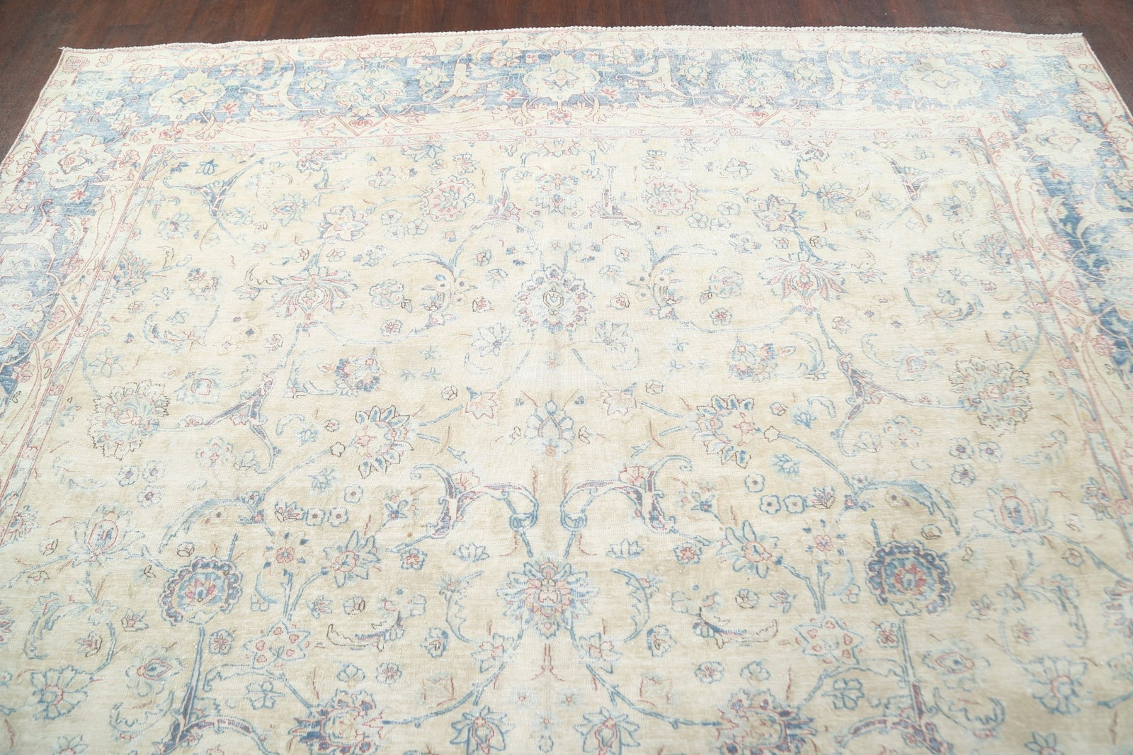 Antique Distressed Kerman Persian Area Rug 9x12 - 11
