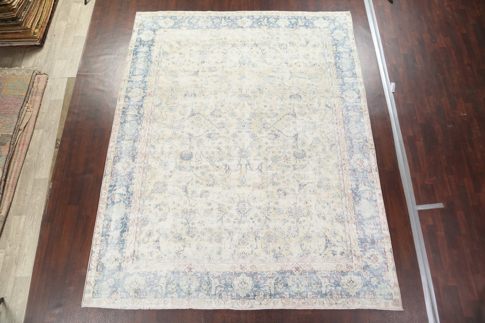 Antique Distressed Kerman Persian Area Rug 9x12 - 15