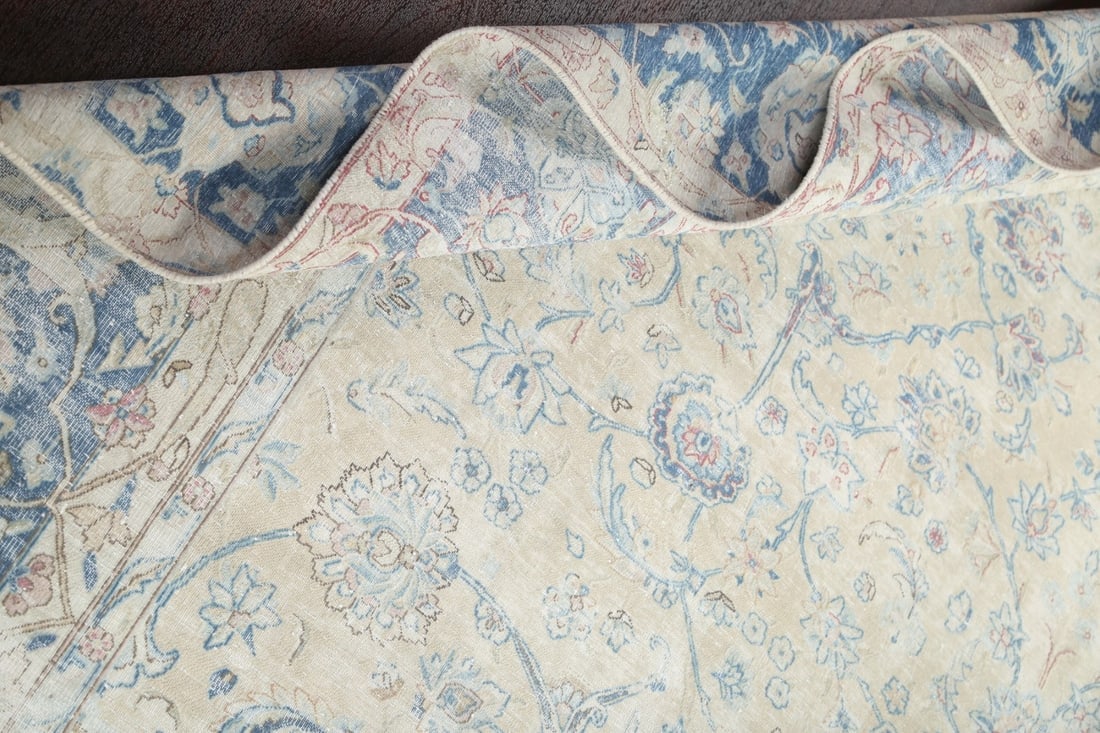 Antique Distressed Kerman Persian Area Rug 9x12 - 17