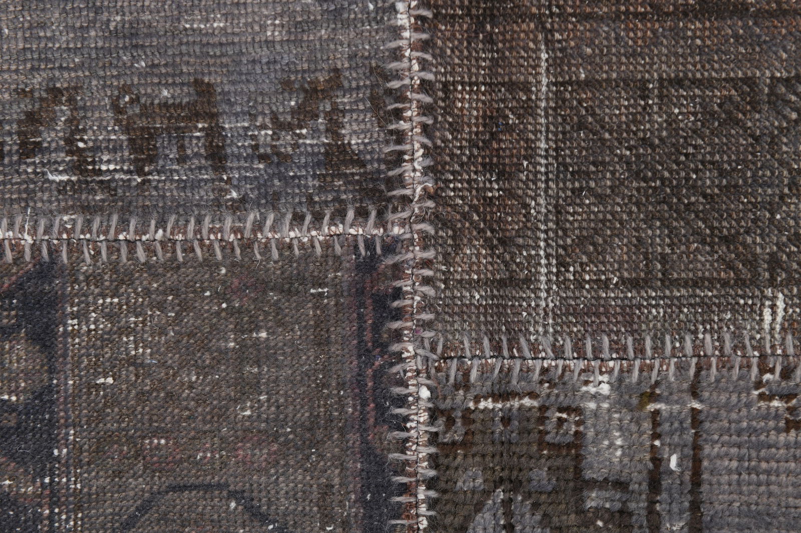 5'4'' x 7'9'' Handmade Vintage Wool Patchwork Rug - 313 - 9