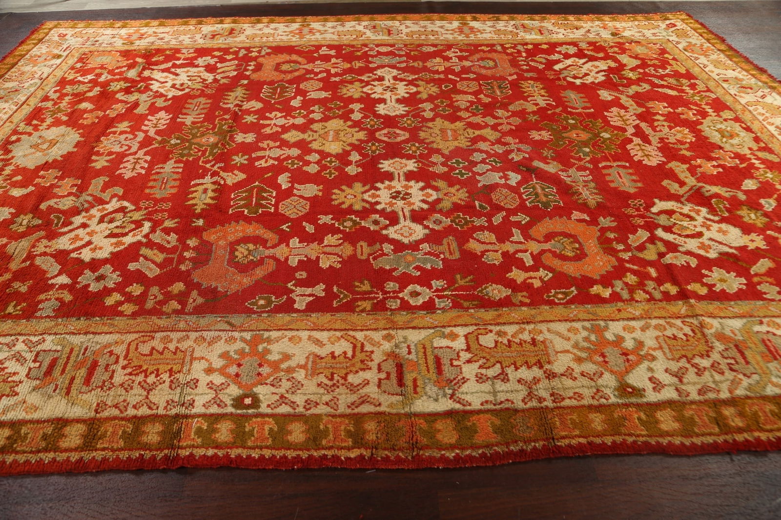 Antique Vegetable Dye Oushak Oriental Area Rug 10x14 - 13