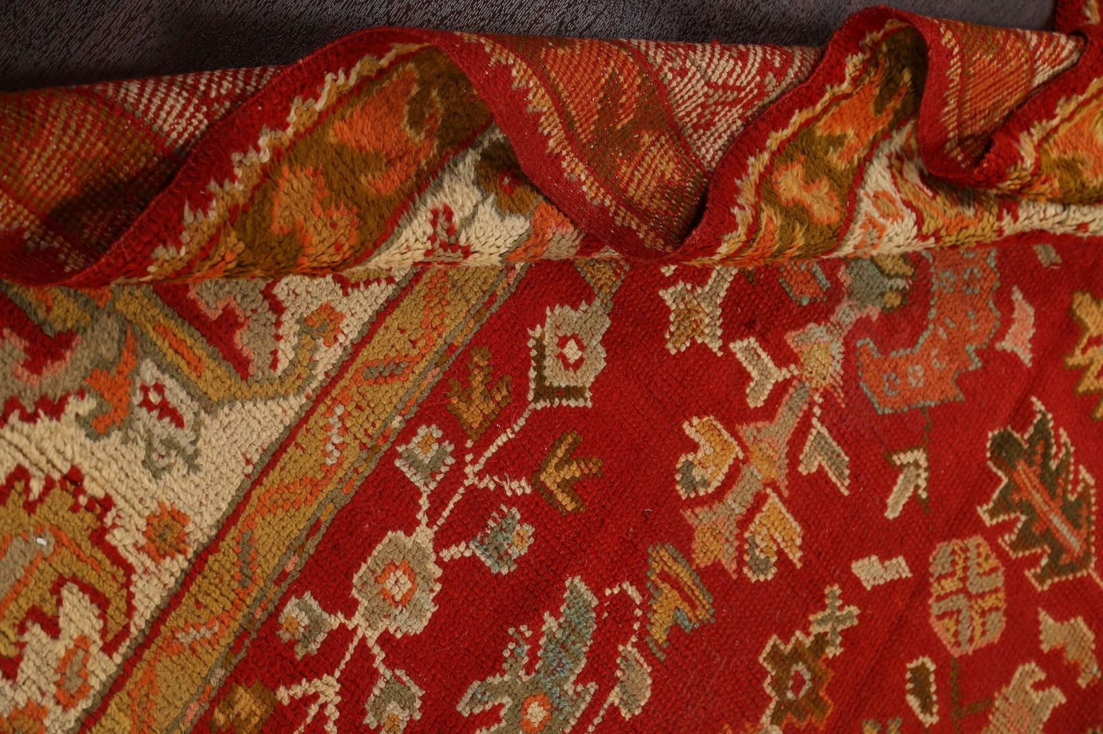 Antique Vegetable Dye Oushak Oriental Area Rug 10x14 - 16