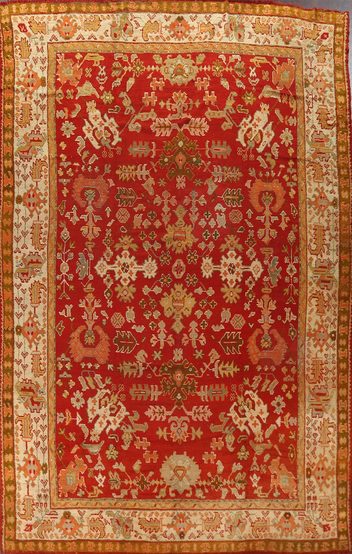 Antique Vegetable Dye Oushak Oriental Area Rug 10x14 (1 of 20)