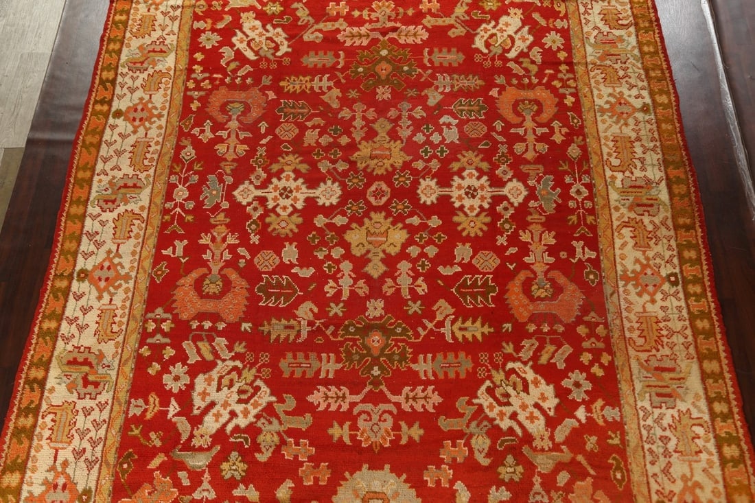 Antique Vegetable Dye Oushak Oriental Area Rug 10x14 - 4