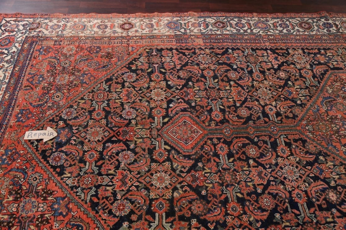 Pre-1900 Antique Vegetable Dye Malayer Persian Rug 7x16 - 13