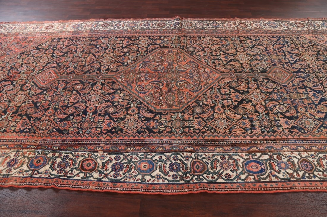 Pre-1900 Antique Vegetable Dye Malayer Persian Rug 7x16 - 17