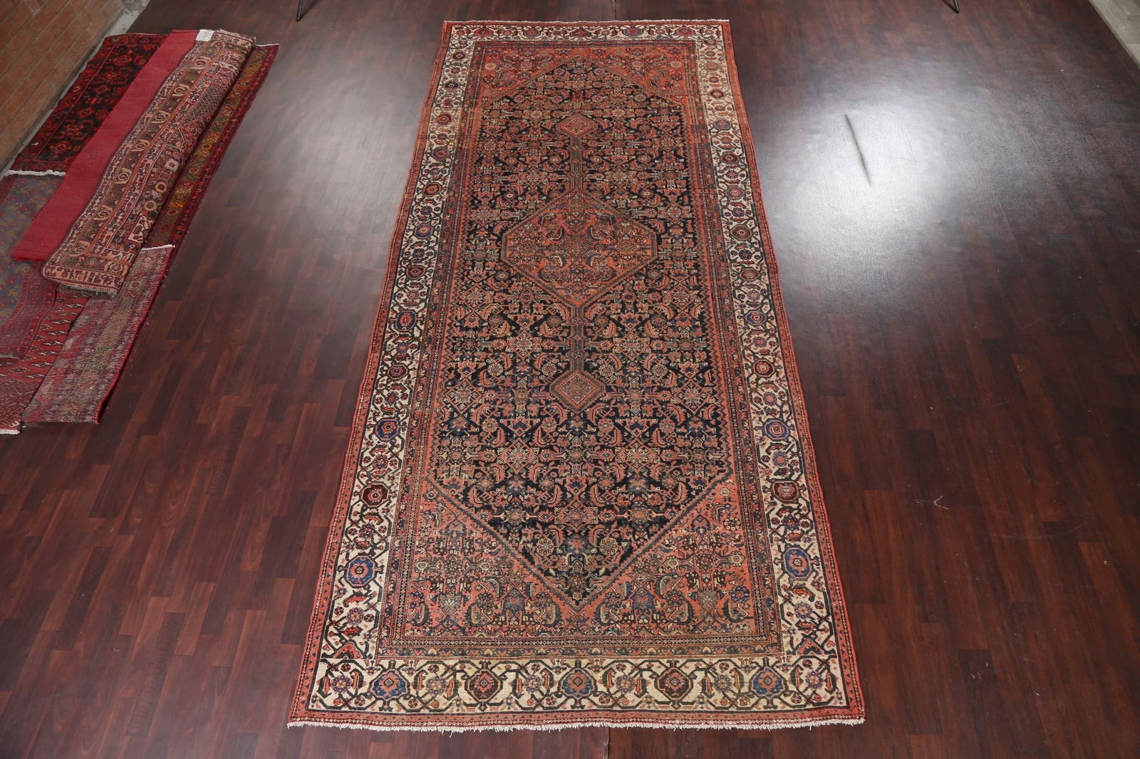 Pre-1900 Antique Vegetable Dye Malayer Persian Rug 7x16 - 18