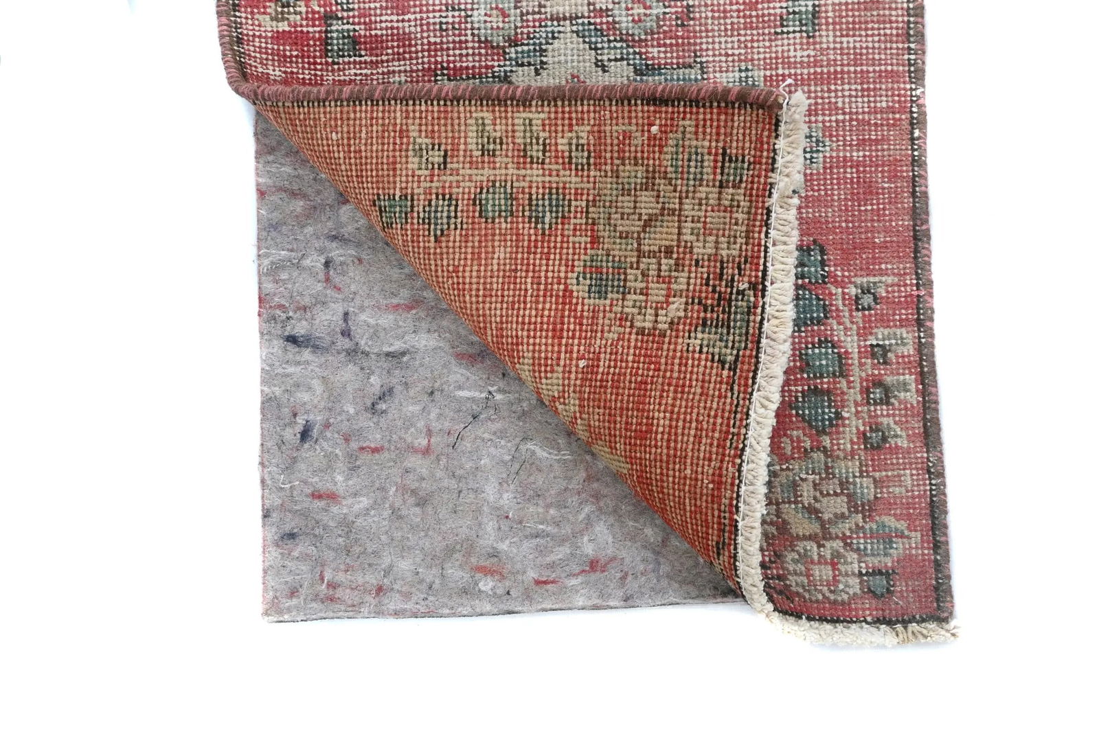 Semi Antique Muted Floral 1'6X2'3 Distressed Oriental Square Rug - 12