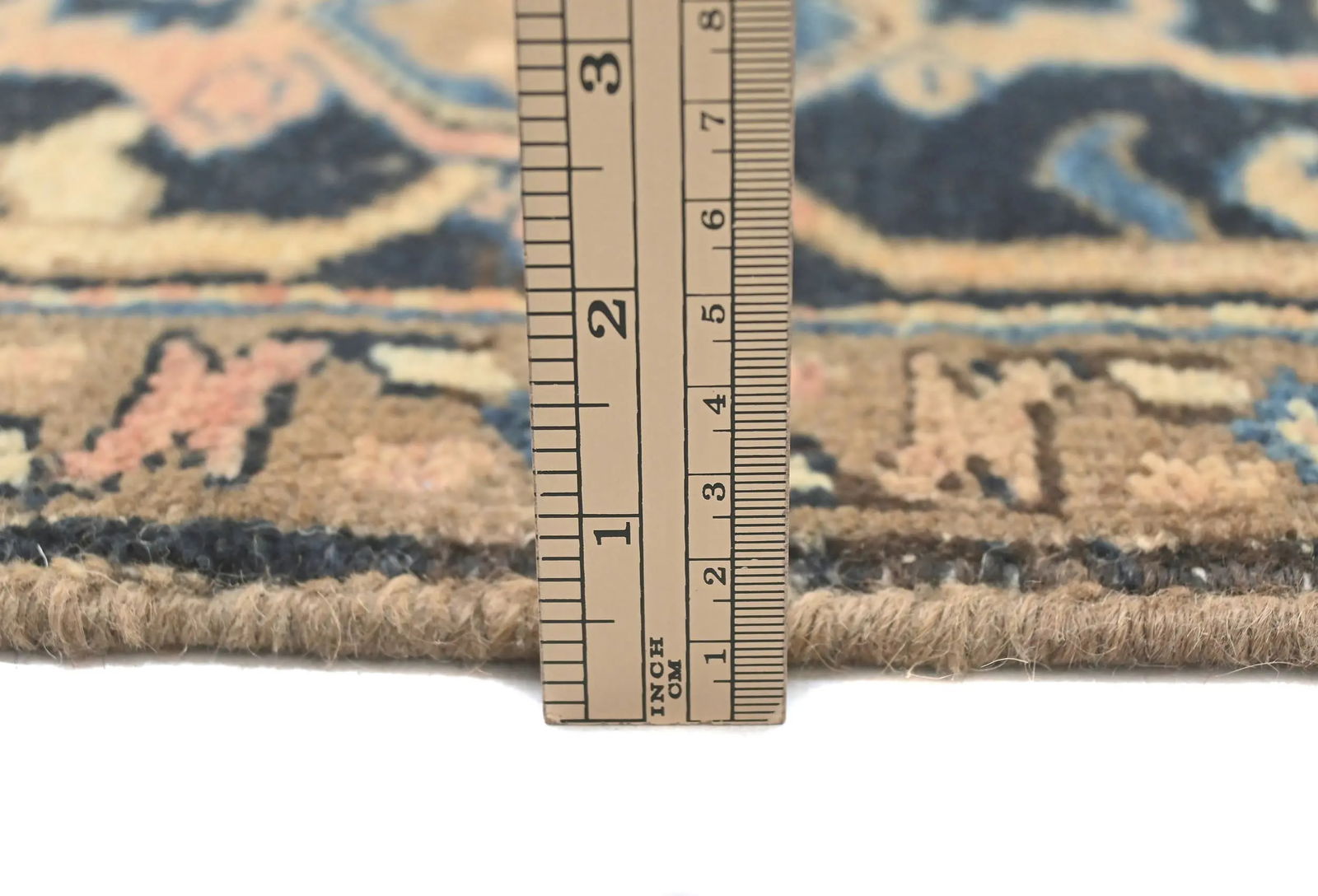 Semi Antique Light Salmon Floral 9'6X10'1 Heriz Persian Rug - 10