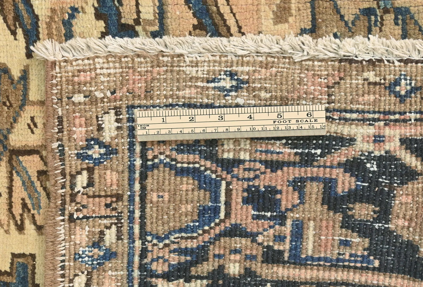 Semi Antique Light Salmon Floral 9'6X10'1 Heriz Persian Rug - 11