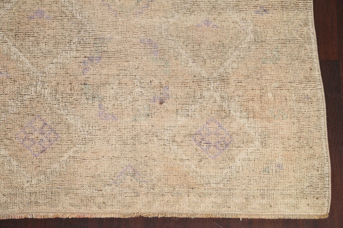 Antique Distressed Oushak Turkish Area Rug 5x11 - 7