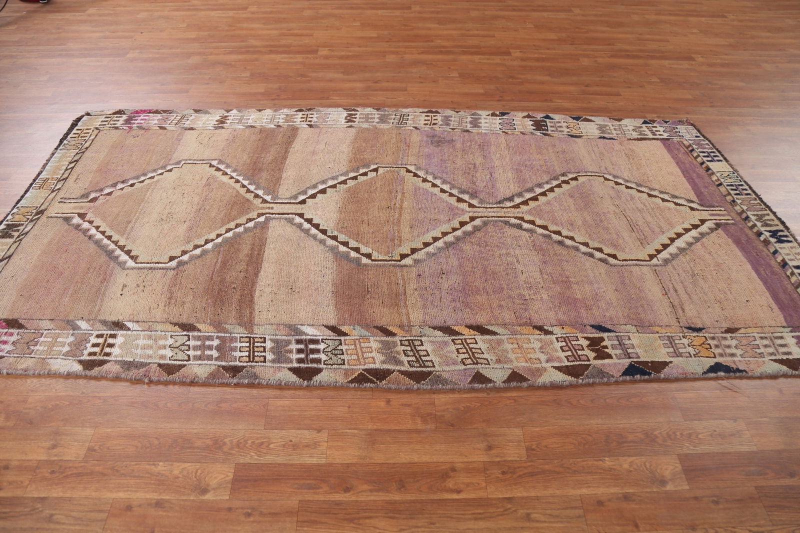 Antique Geometric Gabbeh Persian Area Rug 5x9 - 16