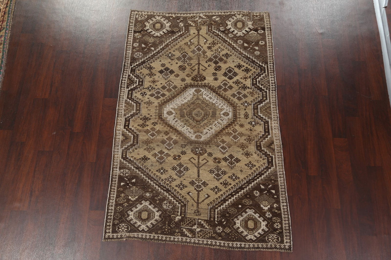Antique Tribal Shiraz Persian Area Rug 5x7 - 3