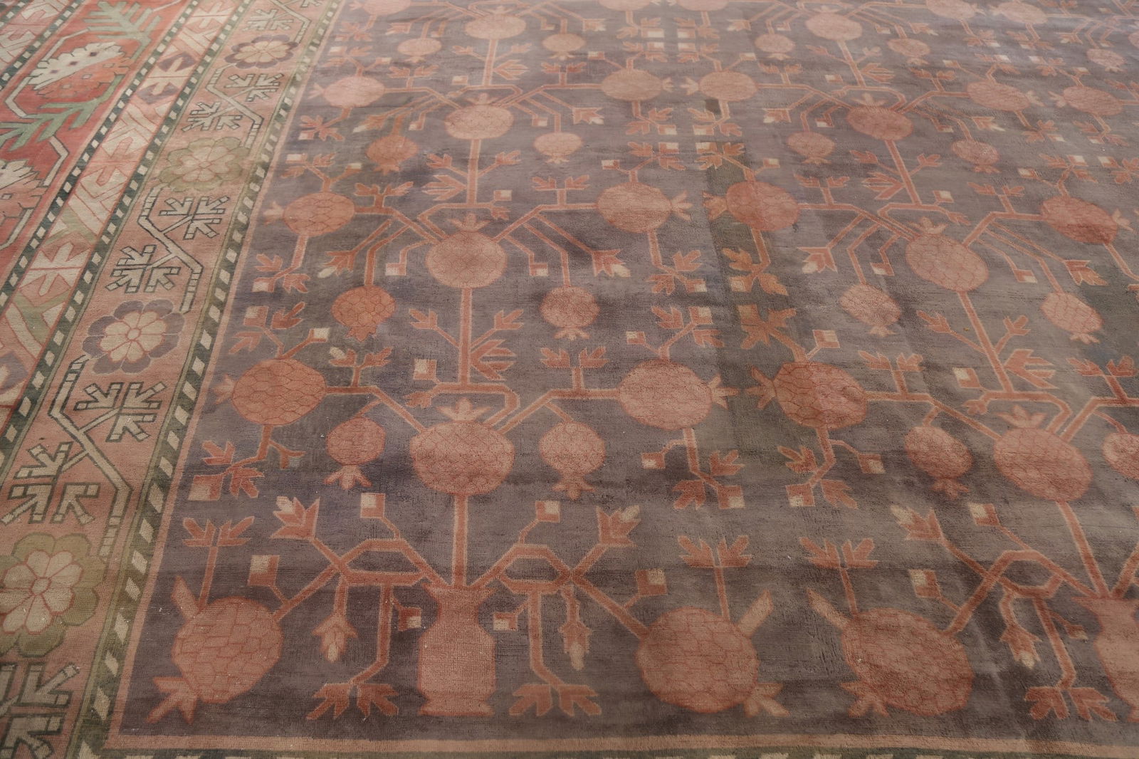 Pre-1900 Antique Vegetable Dye Khotan Large Oriental Rug 25x37 - 10