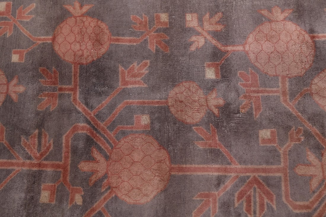 Pre-1900 Antique Vegetable Dye Khotan Large Oriental Rug 25x37 - 18