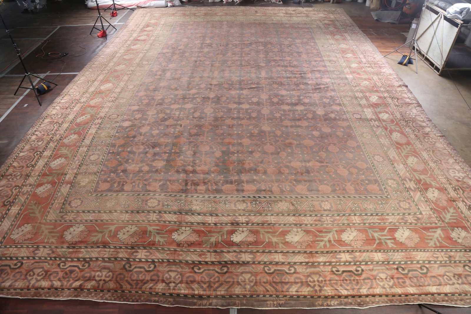 Pre-1900 Antique Vegetable Dye Khotan Large Oriental Rug 25x37 - 3