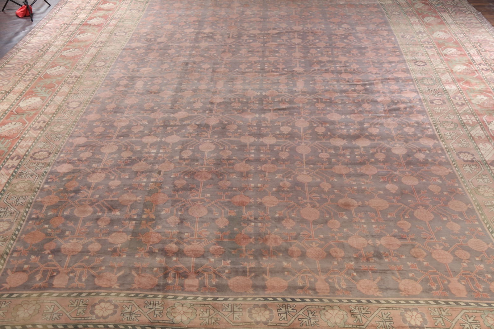 Pre-1900 Antique Vegetable Dye Khotan Large Oriental Rug 25x37 - 4