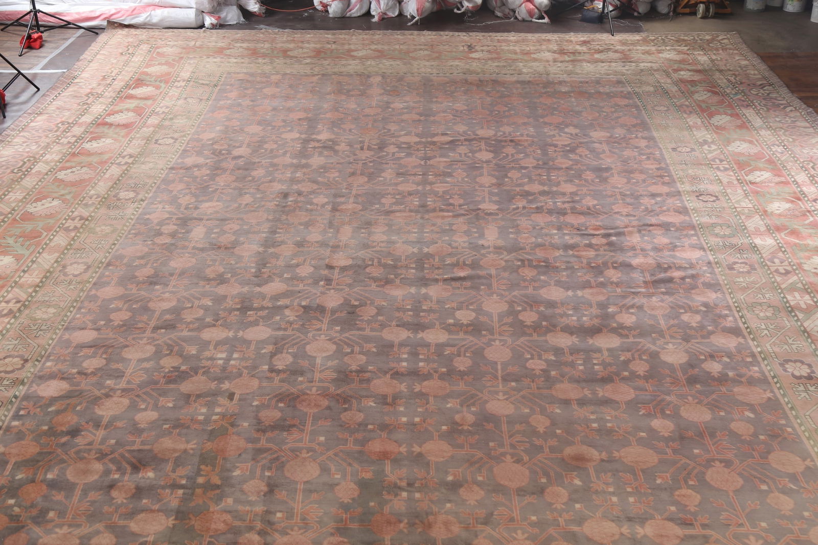 Pre-1900 Antique Vegetable Dye Khotan Large Oriental Rug 25x37 - 6