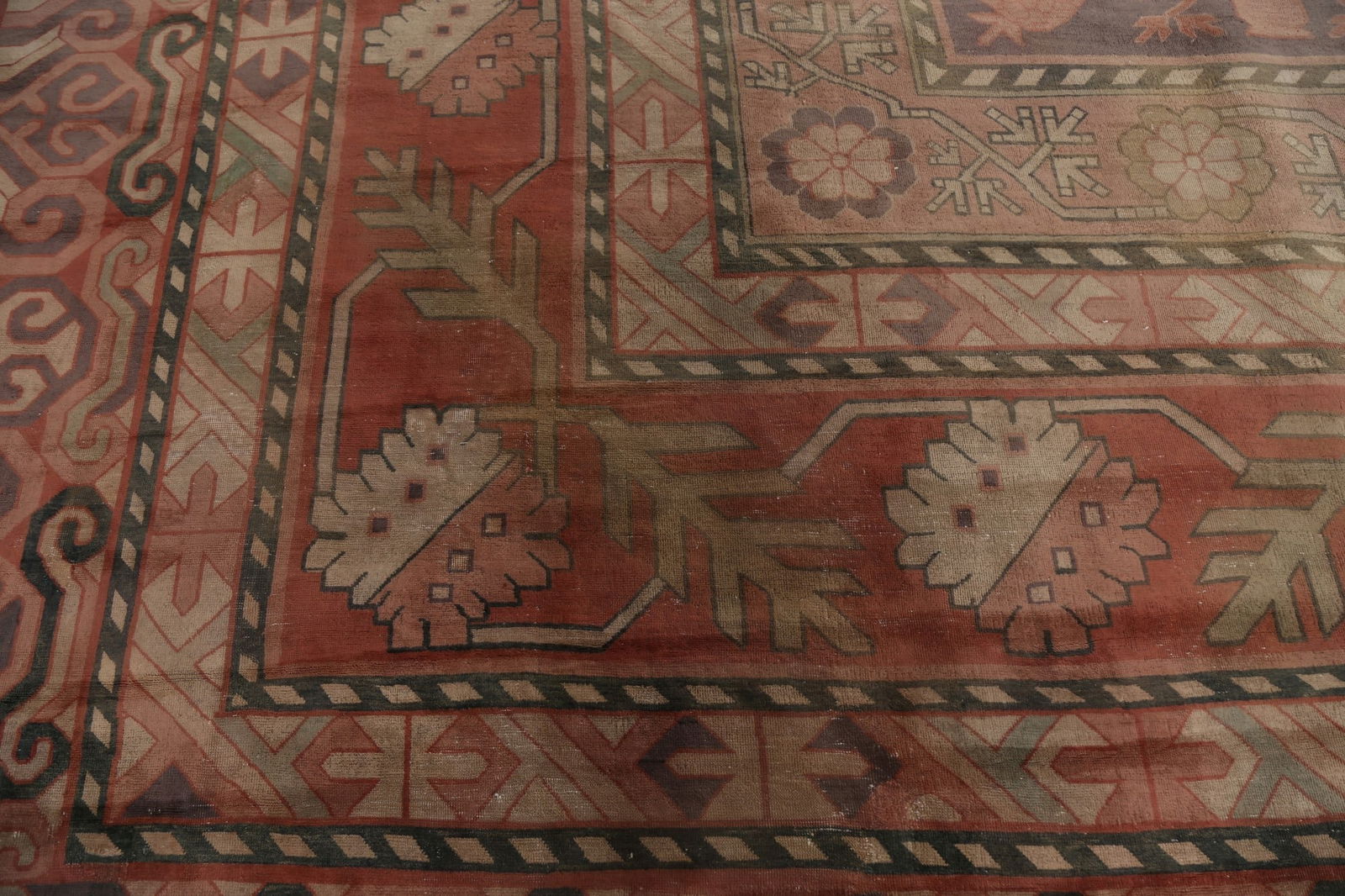 Pre-1900 Antique Vegetable Dye Khotan Large Oriental Rug 25x37 - 9