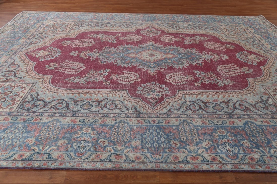 Antique Vegetable Dye Handmade Kerman Persian Rug 10x13 - 15
