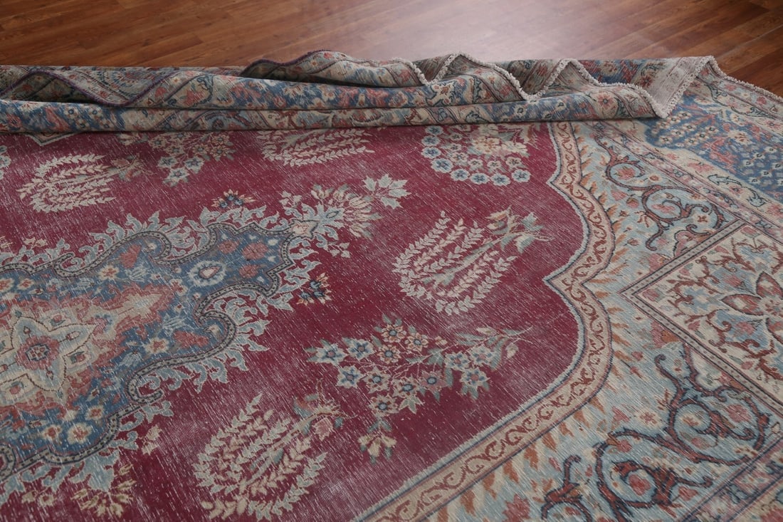 Antique Vegetable Dye Handmade Kerman Persian Rug 10x13 - 17