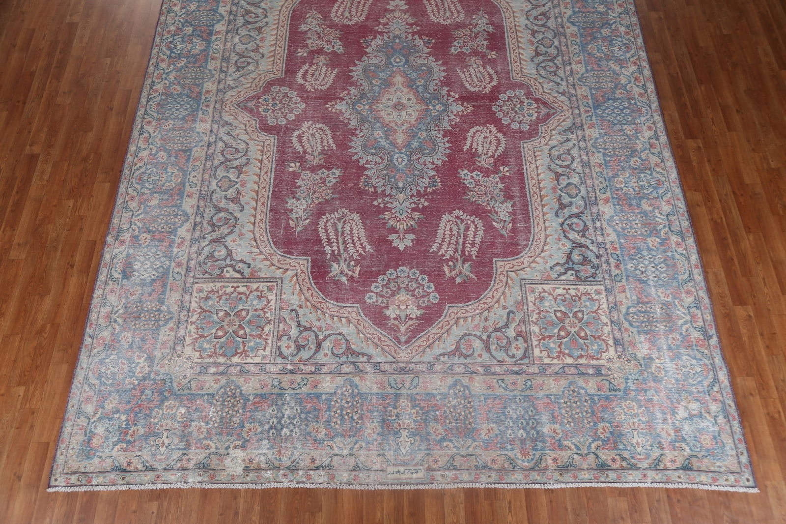 Antique Vegetable Dye Handmade Kerman Persian Rug 10x13 - 6