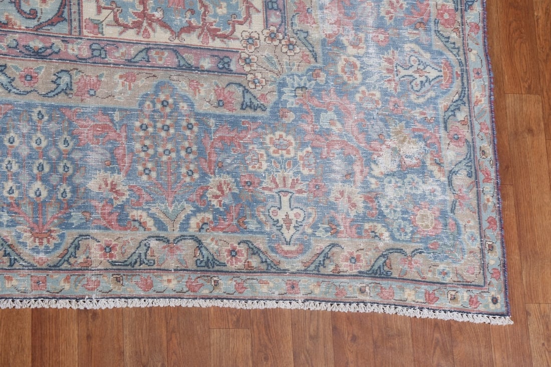 Antique Vegetable Dye Handmade Kerman Persian Rug 10x13 - 7