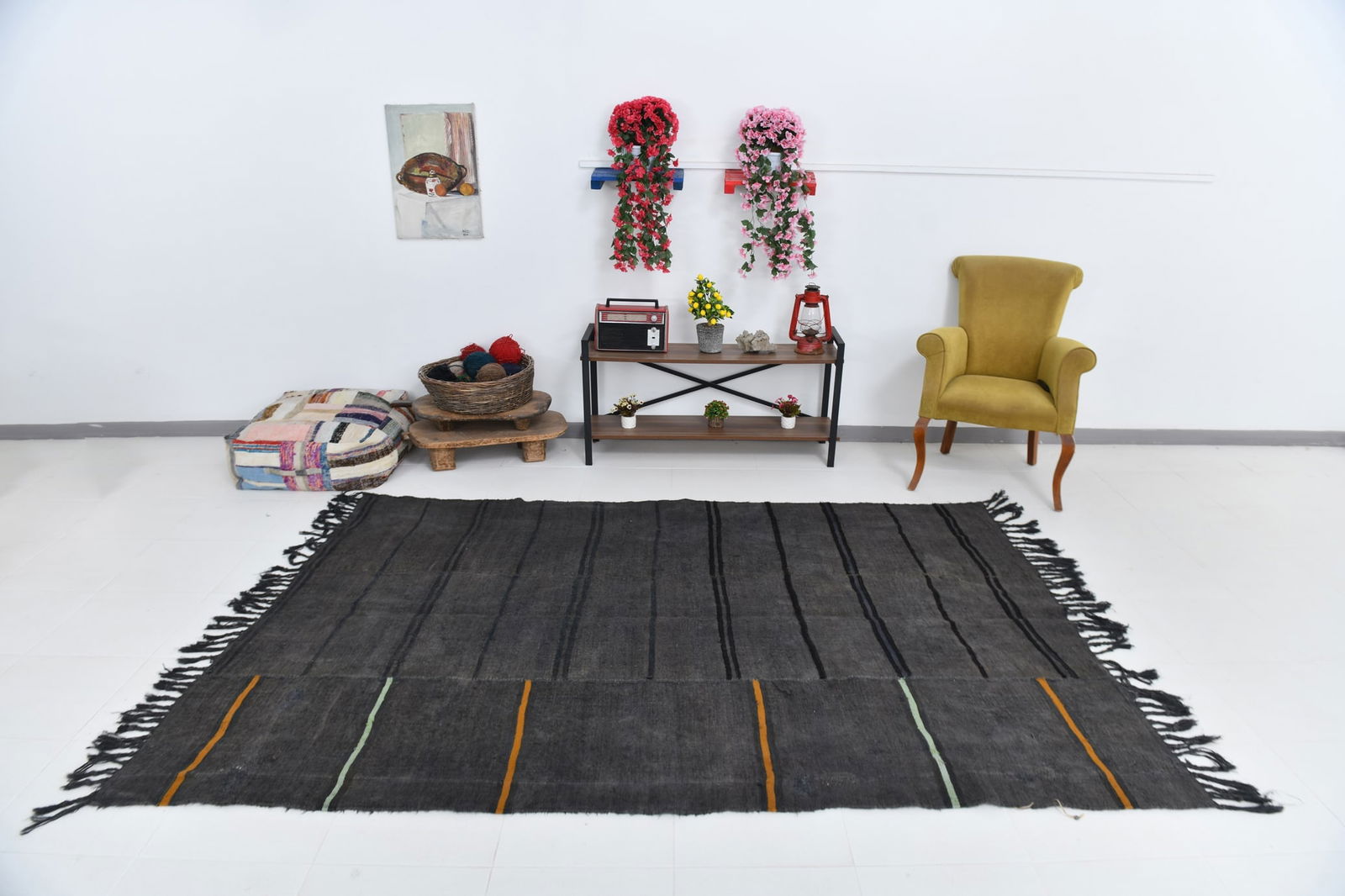 6'0'' x 8'9'' Turkish Vintage Hemp Rug - 53755 - 2