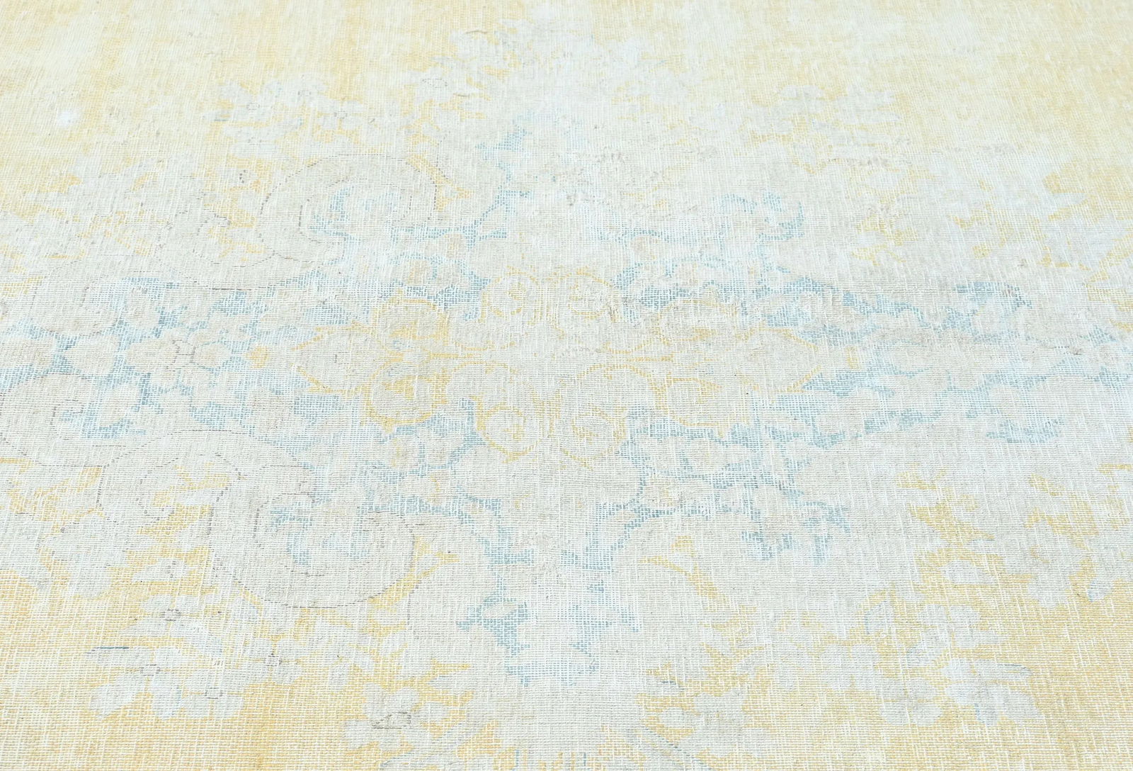 Antique Muted Gold Floral 9X12 Distressed Vintage Oriental Rug - 5