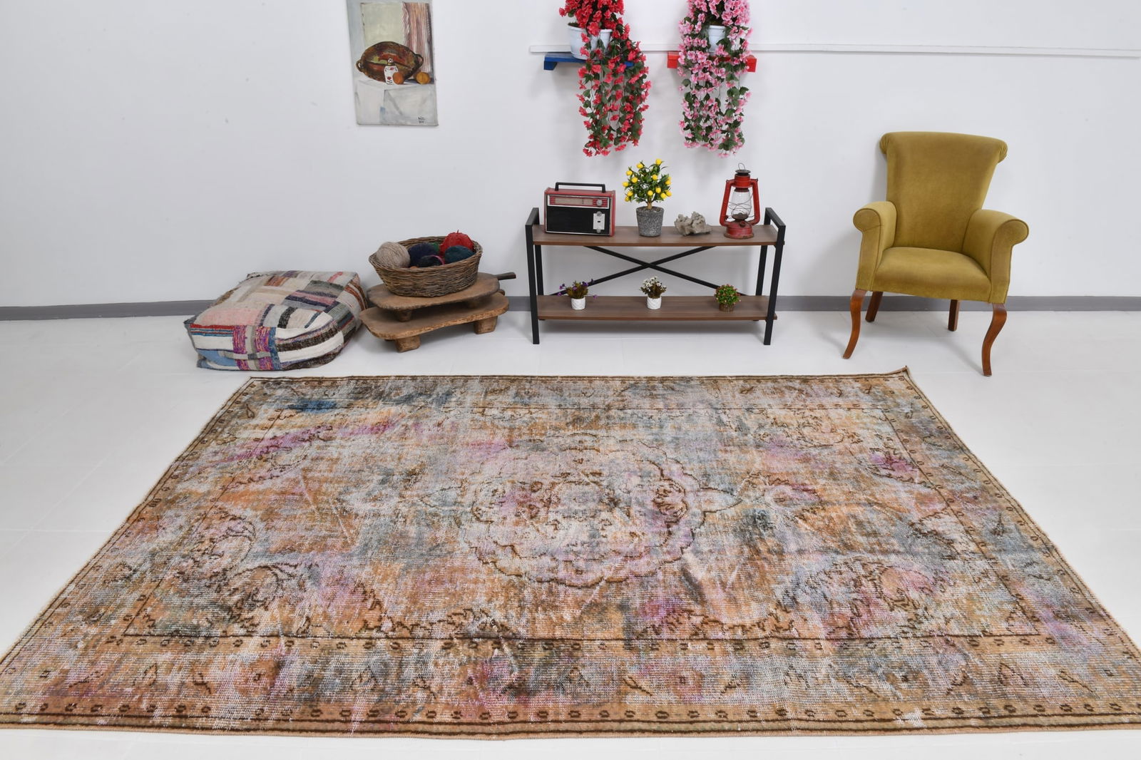 6'4'' x 9'9'' Handmade Vintage Wool Rug - 20268 - 2