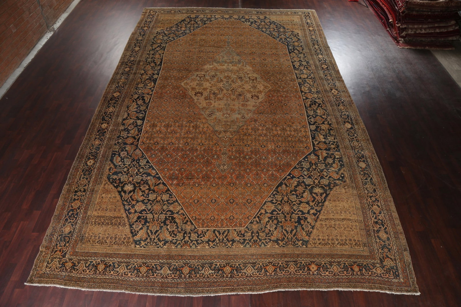 Pre-1900 Antique Vegetable Dye Bibikabad Persian Rug 13x20 - 19
