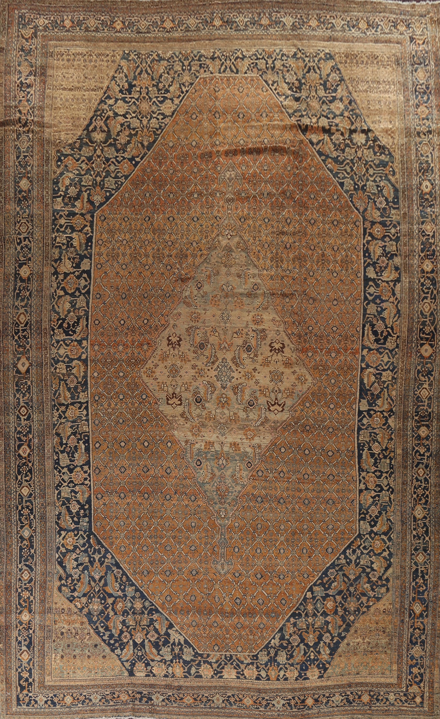 Pre-1900 Antique Vegetable Dye Bibikabad Persian Rug 13x20: Title:Pre-1900 Antique Vegetable Dye Bibikabad Persian Rug 13x20 Origin:A Beautiful Genuine Iran ( Persia ) Bibikabad rug is Hand Knotted by skillful weavers in Iran ( Persia ) with