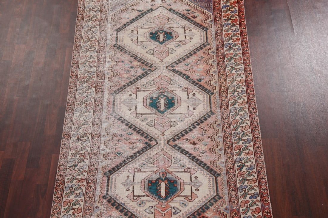 Antique Geometric Bakhtiari Persian Area Rug 5x10 - 4