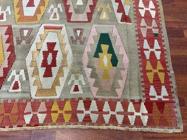 Colorful antique Caucasian Kilim rug-4892 - 2