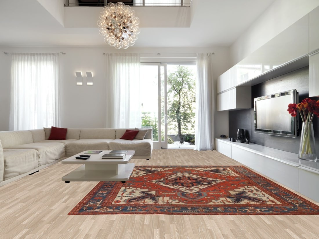 Pre-1900 Antique Heriz Serapi Vegetable Dye Persian Rug 11x13 - 2