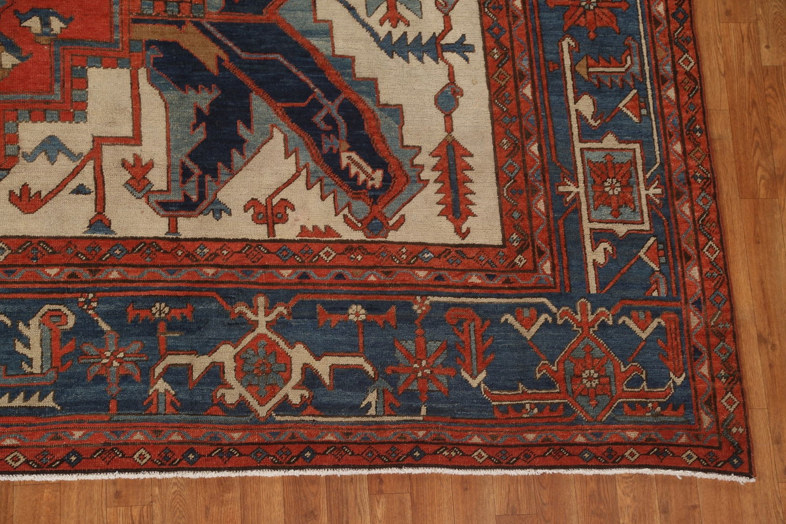 Pre-1900 Antique Heriz Serapi Vegetable Dye Persian Rug 11x13 - 7