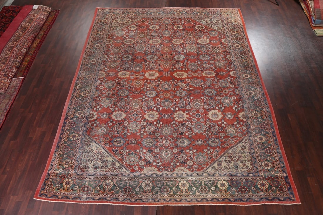 Pre-1900 Antique Vegetable Dye Sultanabad Ziegler Persian Rug 11x14 - 16