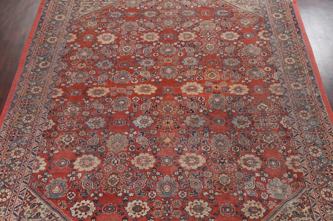 Pre-1900 Antique Vegetable Dye Sultanabad Ziegler Persian Rug 11x14 - 4