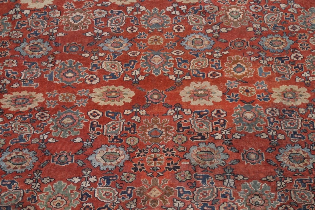 Pre-1900 Antique Vegetable Dye Sultanabad Ziegler Persian Rug 11x14 - 5