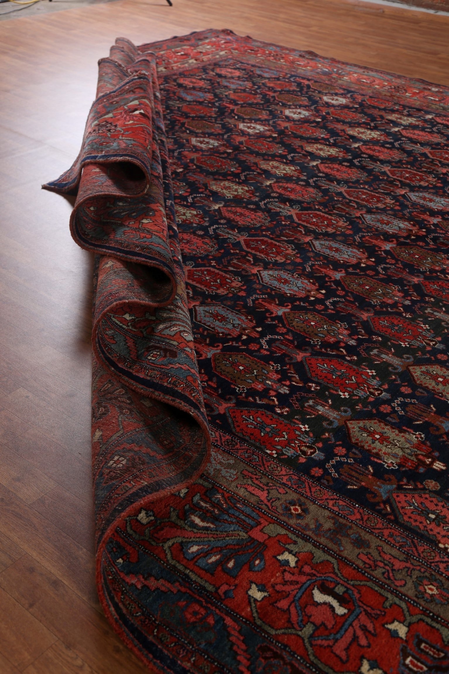 Pre-1900 Antique Vegetable Dye Bidjar Halvaei Persian Rug 12x19 - 19