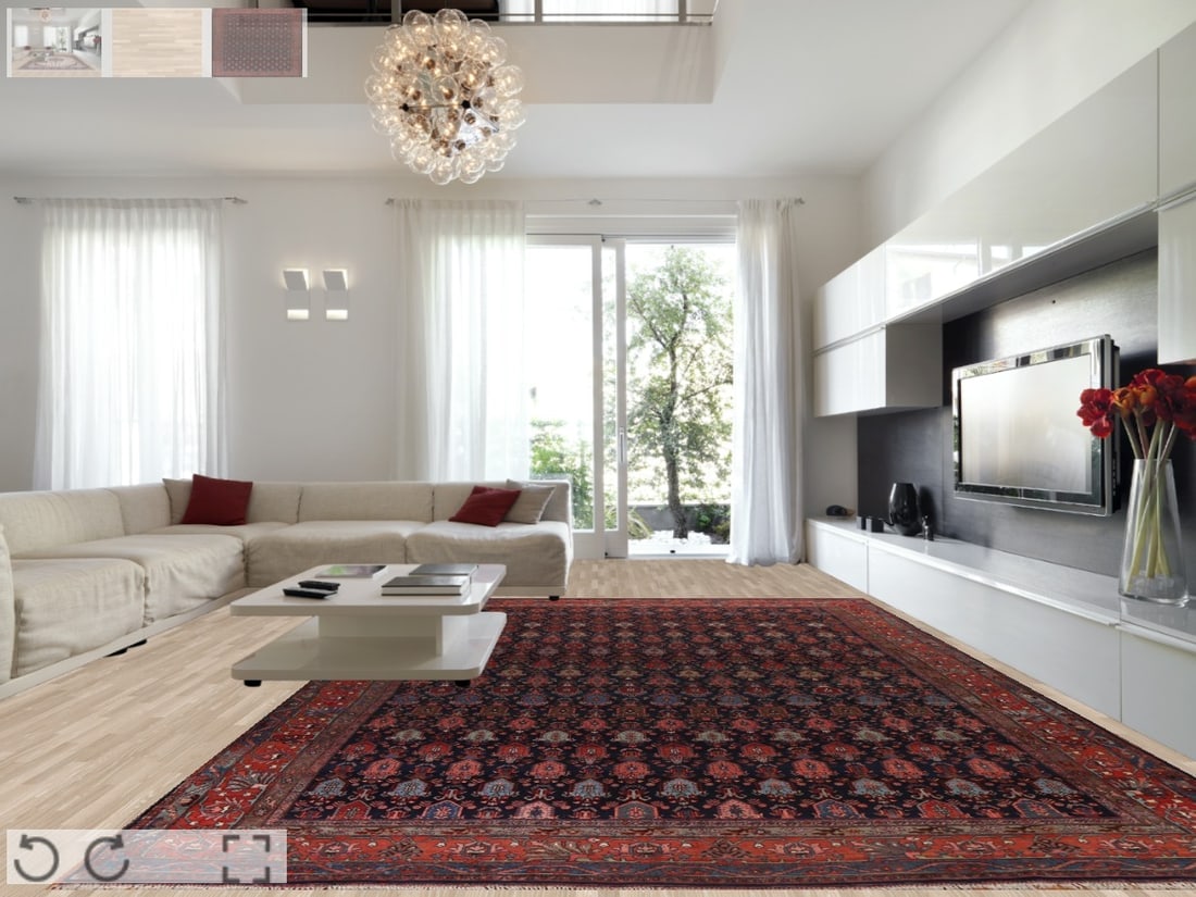 Pre-1900 Antique Vegetable Dye Bidjar Halvaei Persian Rug 12x19 - 2