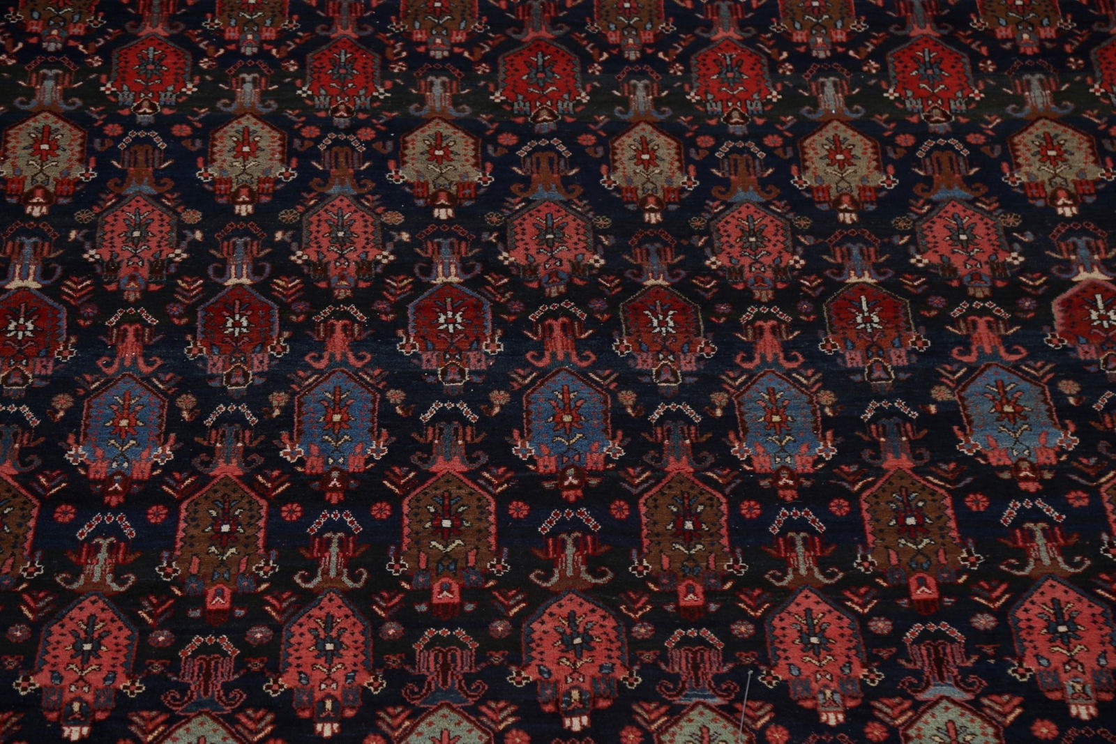 Pre-1900 Antique Vegetable Dye Bidjar Halvaei Persian Rug 12x19 - 5