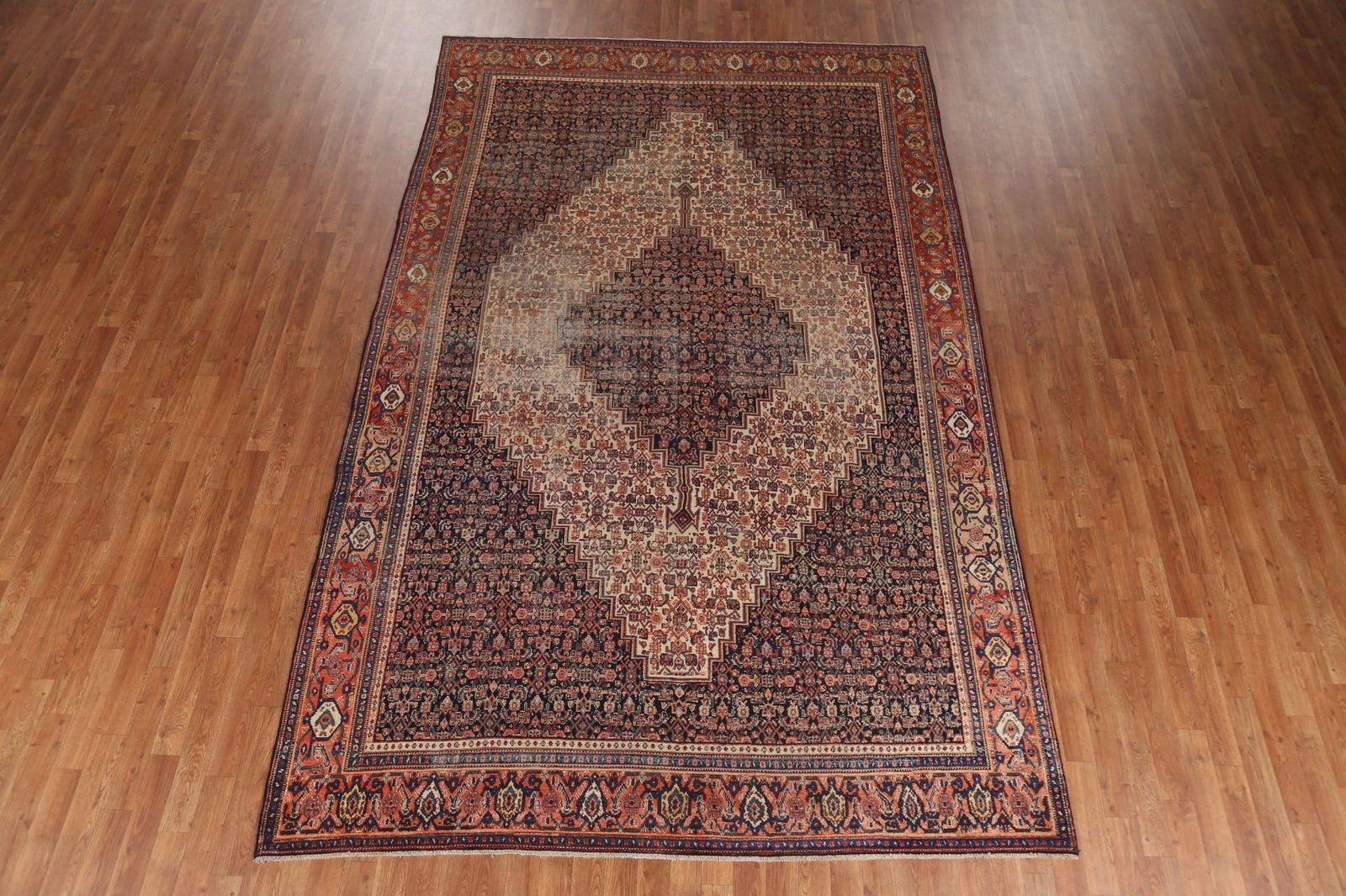Pre-1900 Antique Vegetable Dye Senneh Persian Area Rug 7x12 - 3