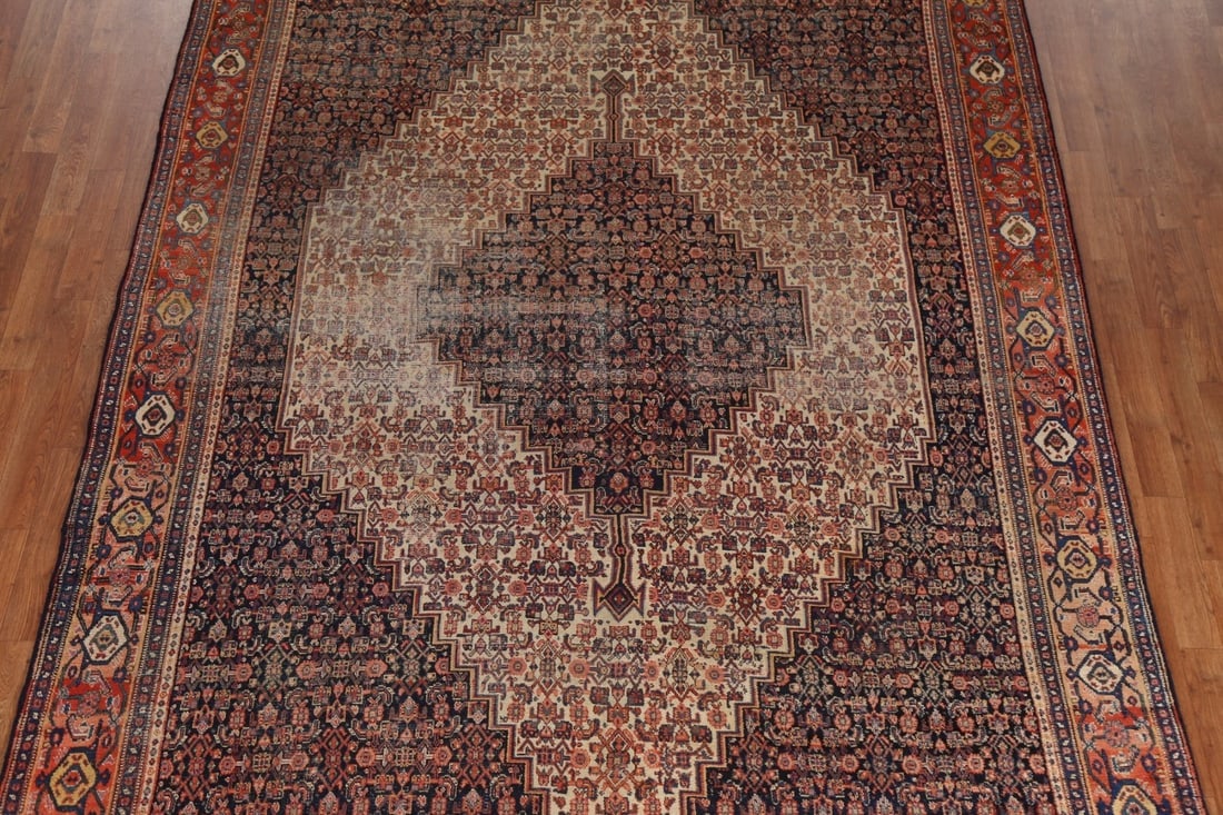 Pre-1900 Antique Vegetable Dye Senneh Persian Area Rug 7x12 - 4