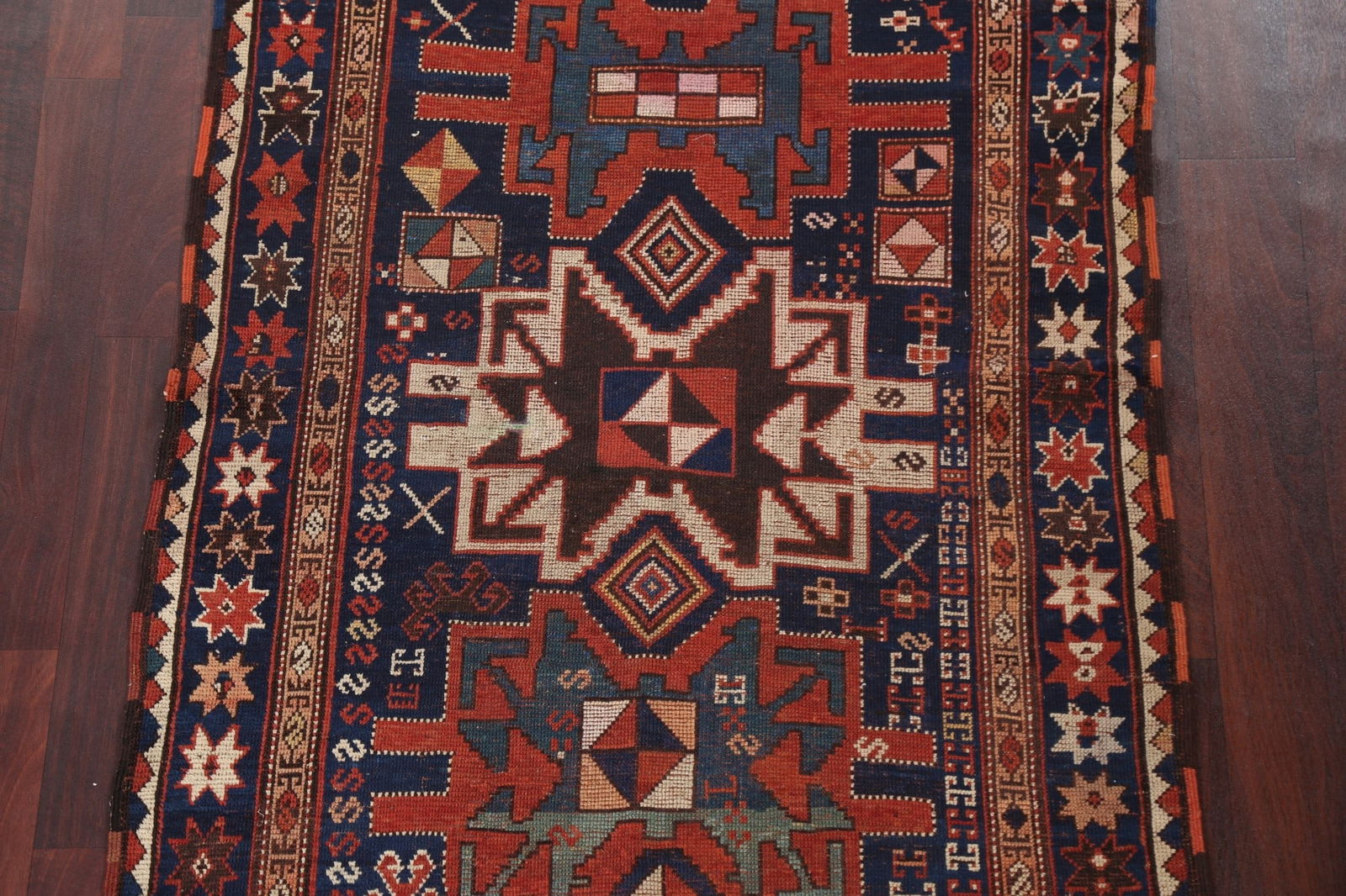 Pre-1900 Antique Vegetable Dye Shirvan Oriental Rug 4x5 - 4