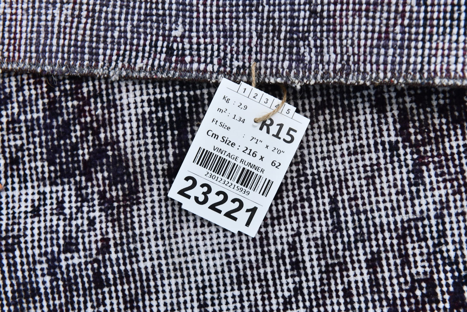 2'0'' x 7'1'' Handmade Vintage Wool Rug - 23221 - 20