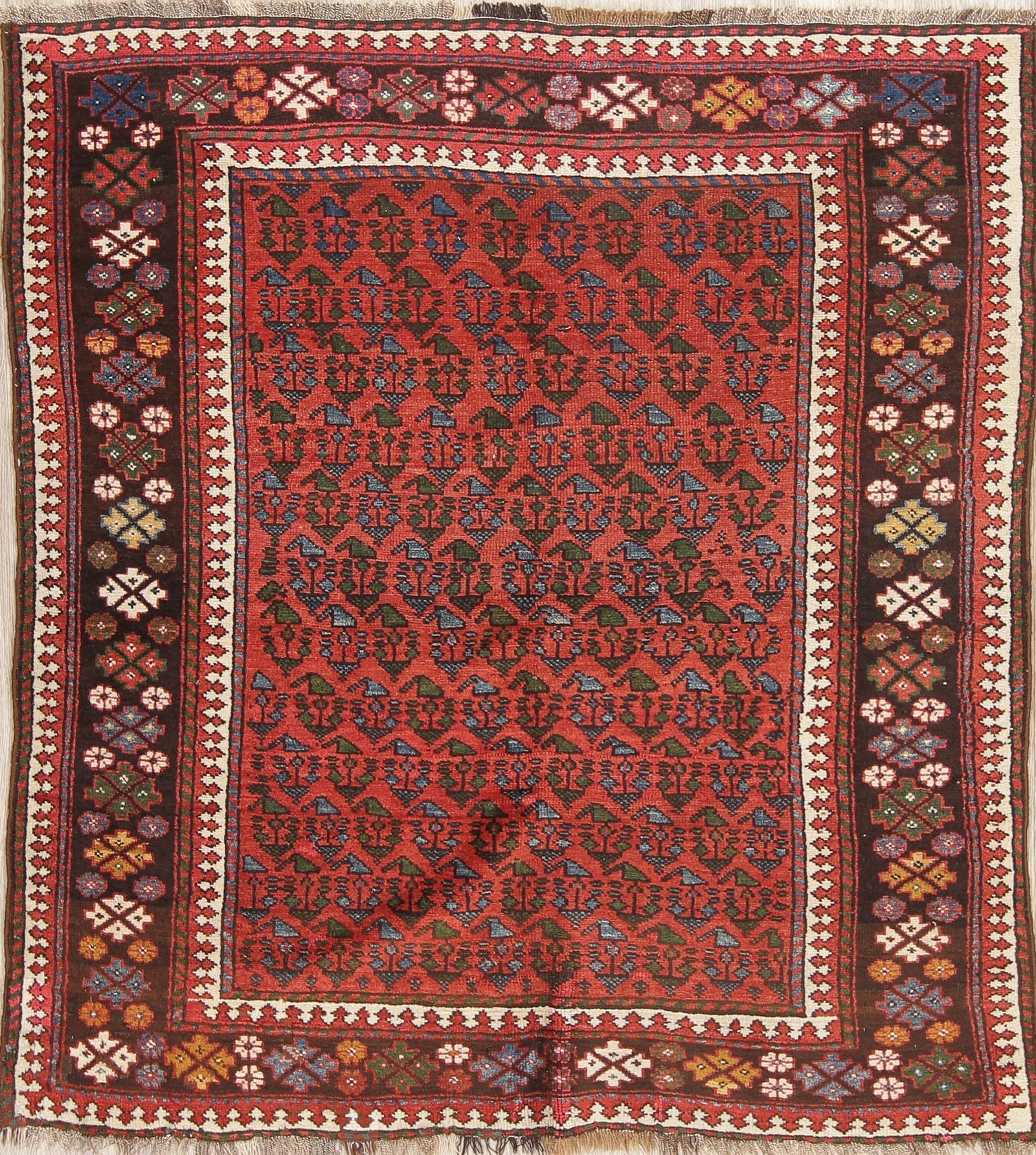 Vegetable Dye Antique Bakhtiari Saman Persian Wool Rug 4x5 (1 of 20)